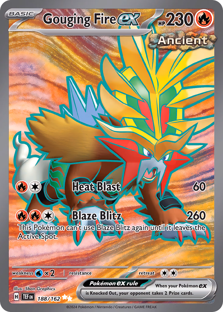 Gouging Fire ex Pokemon card (188/162, Temporal Forces)