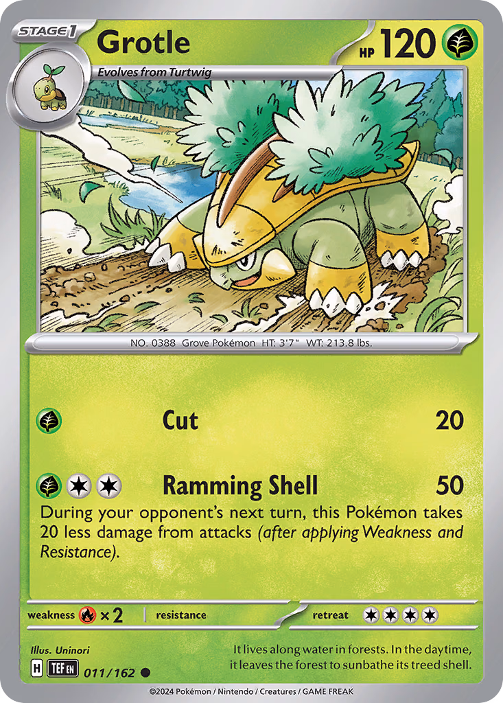 Grotle Pokemon card (011/162, Temporal Forces)