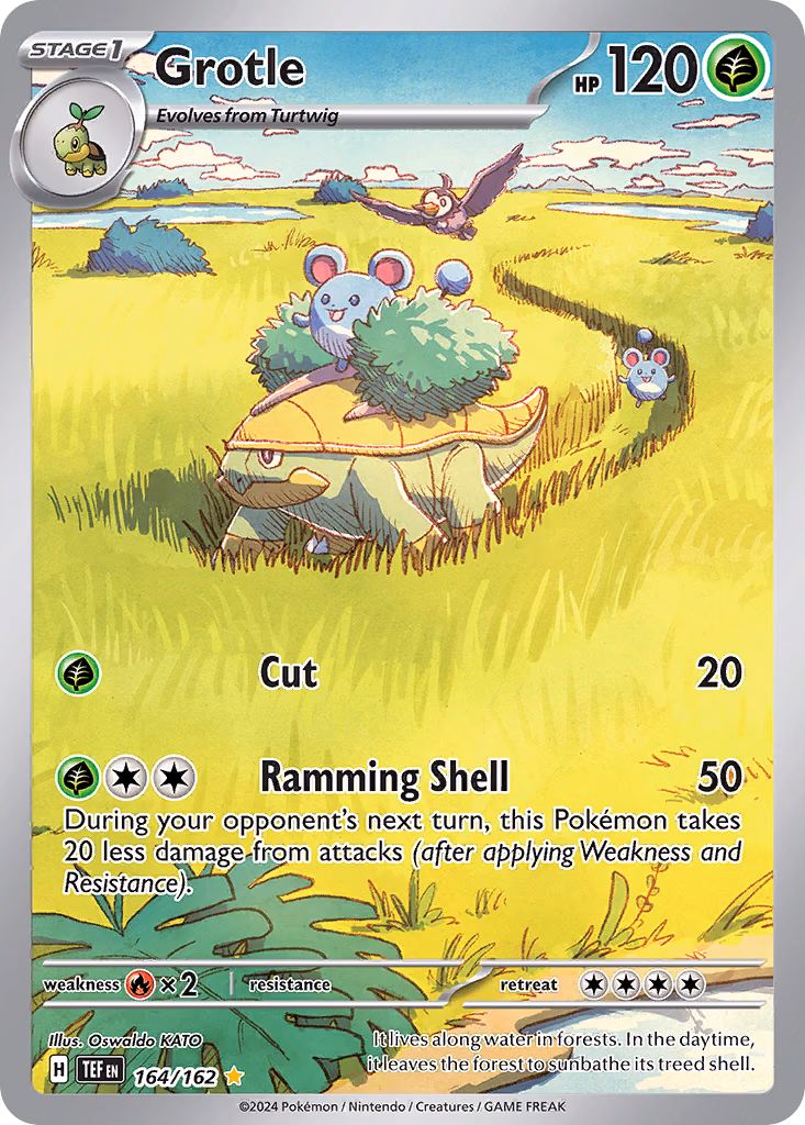 Grotle Pokemon card (164/162, Temporal Forces)