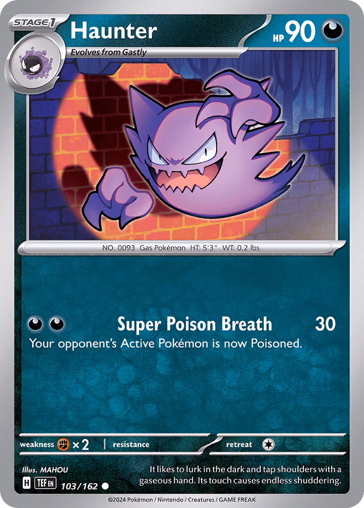 Haunter Pokemon card (103/162, Temporal Forces)