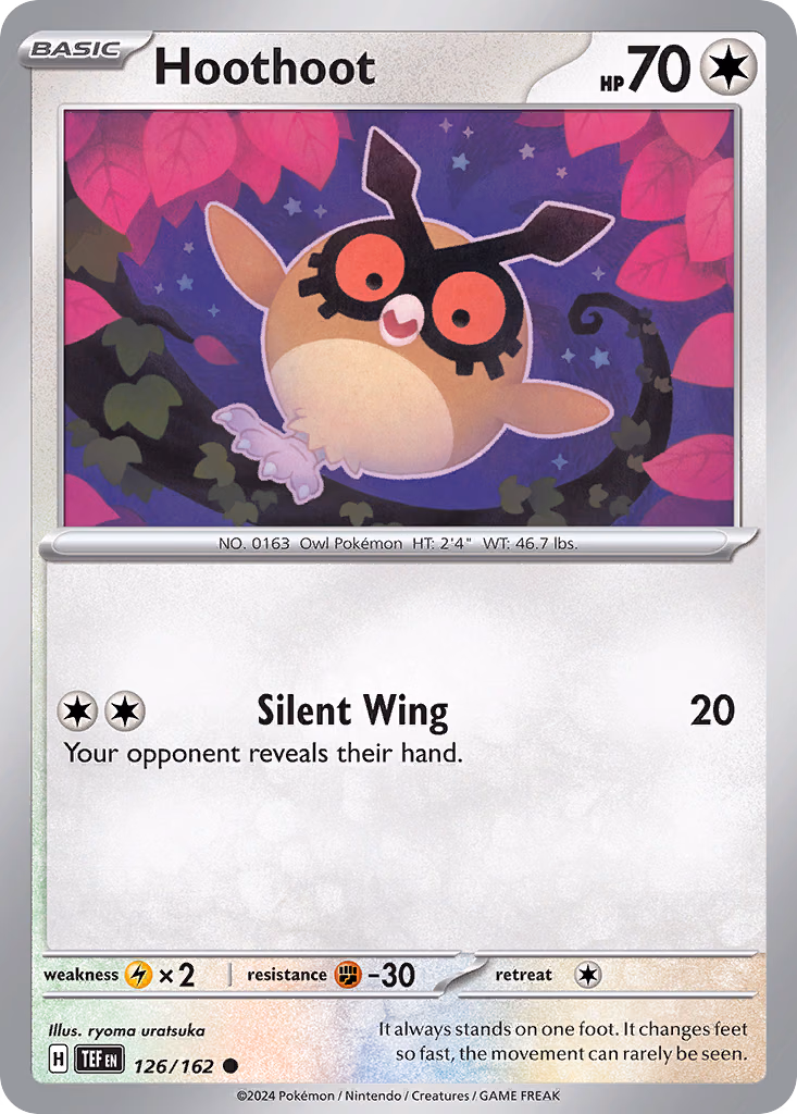 Hoothoot Pokemon card (126/162, Temporal Forces)