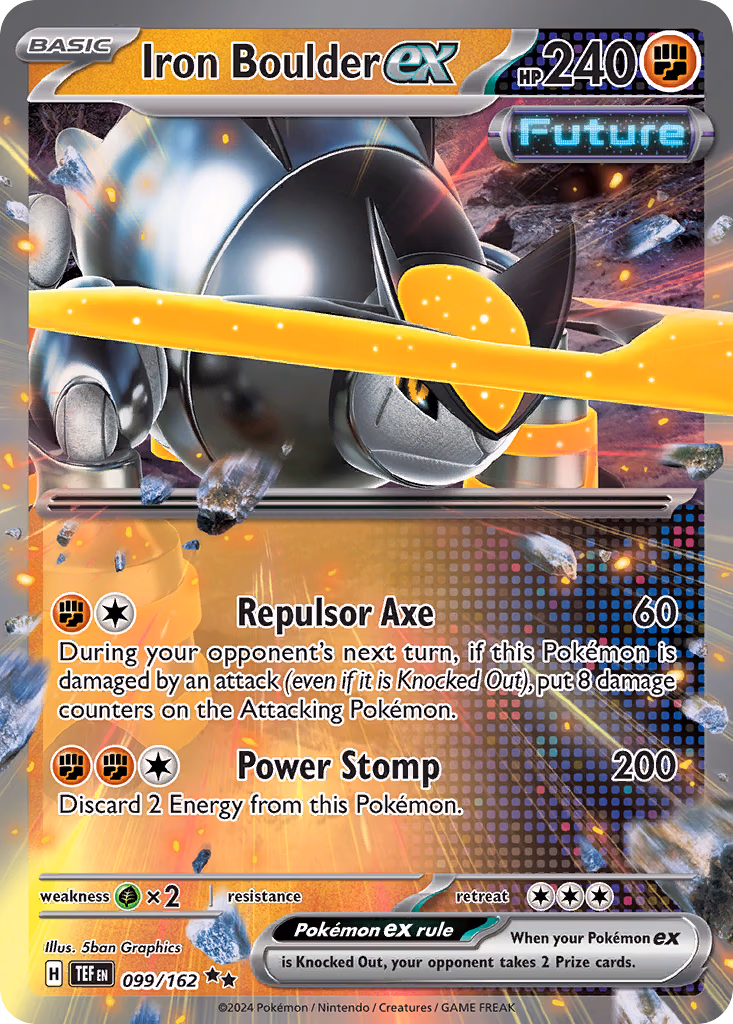 Iron Boulder ex Pokemon card (099/162, Temporal Forces)