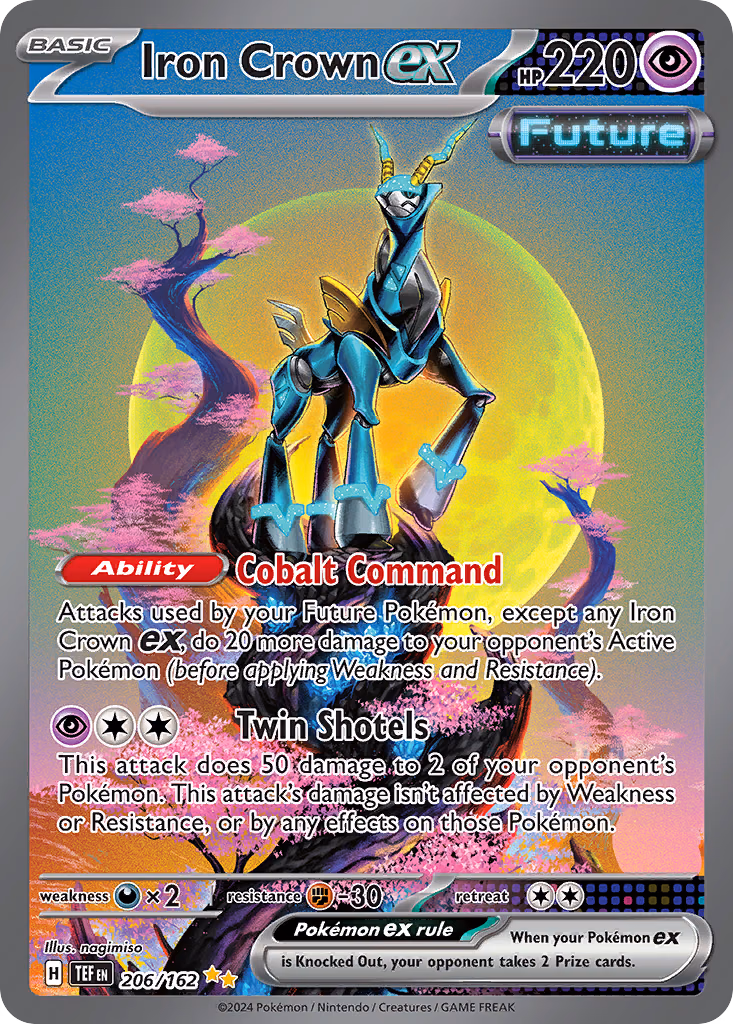 Iron Crown ex Pokemon card (206/162, Temporal Forces)
