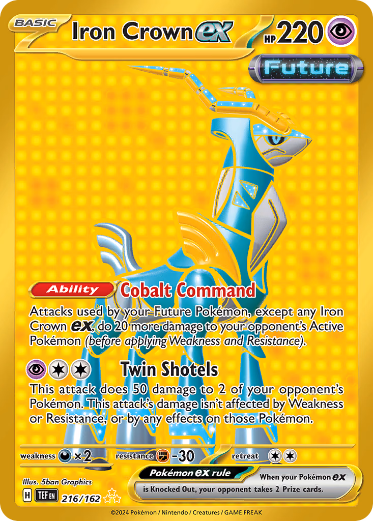 Iron Crown ex Pokemon card (216/162, Temporal Forces)