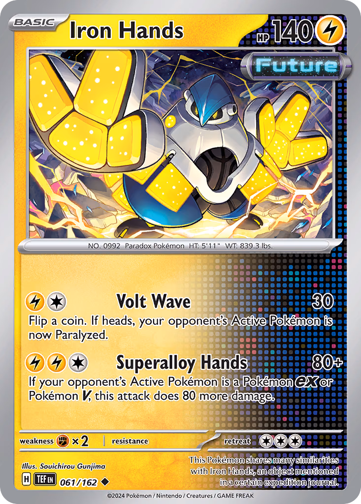 Iron Hands Pokemon card (061/162, Temporal Forces)