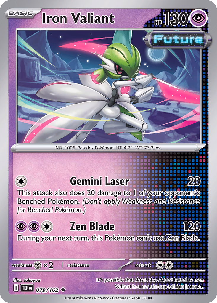 Iron Valiant Pokemon card (079/162, Temporal Forces)