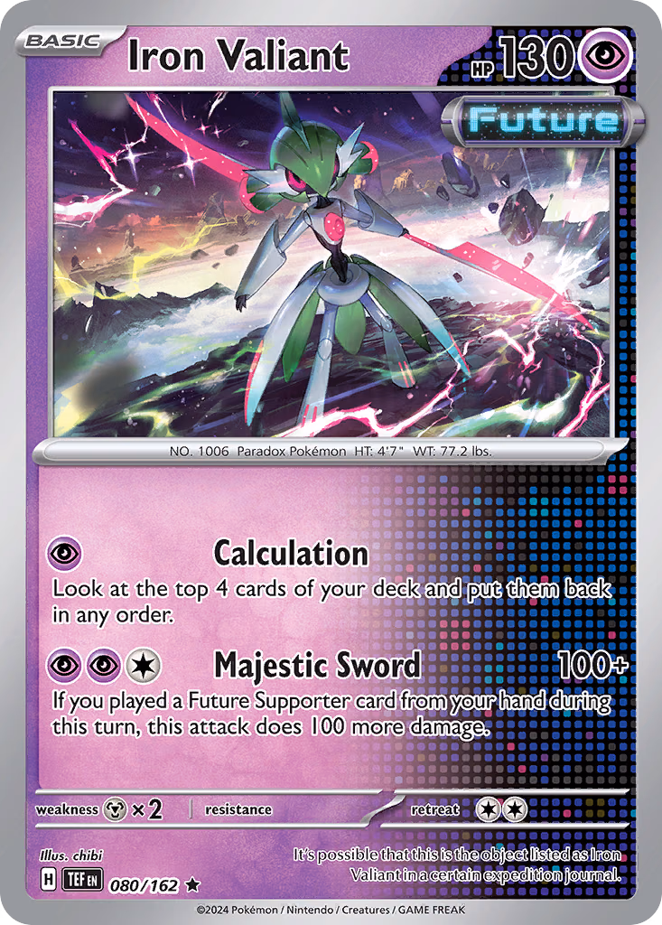 Iron Valiant Pokemon card (080/162, Temporal Forces)