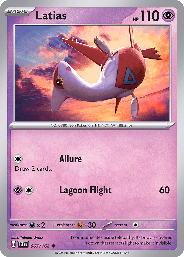 Latias Pokemon card (067/162, Temporal Forces)
