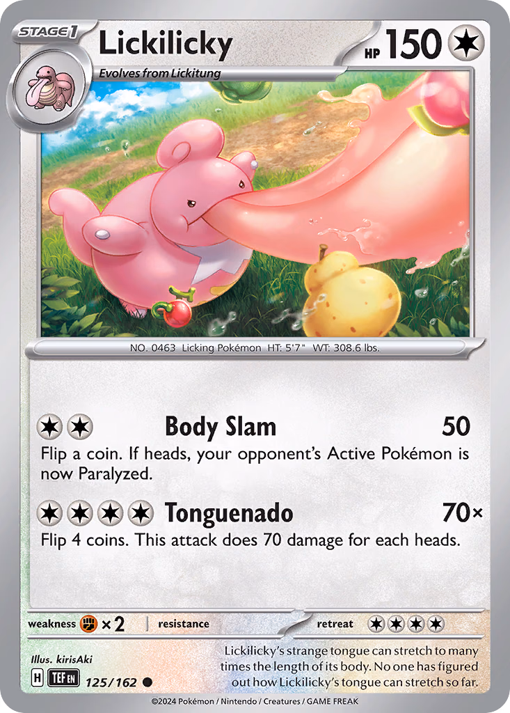 Lickilicky Pokemon card (125/162, Temporal Forces)
