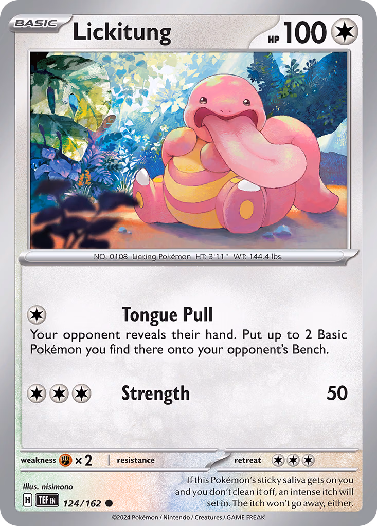 Lickitung Pokemon card (124/162, Temporal Forces)