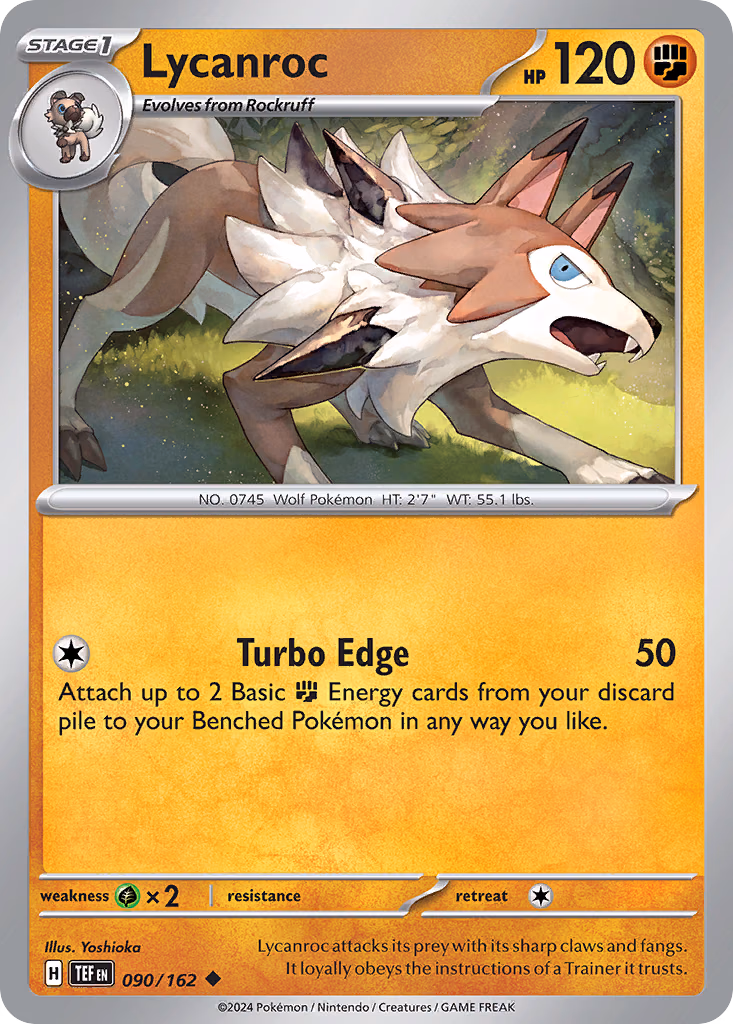 Lycanroc Pokemon card (090/162, Temporal Forces)