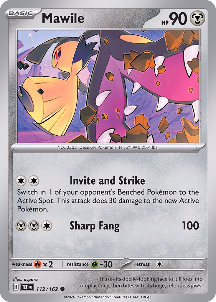 Mawile Pokemon card (112/162, Temporal Forces)