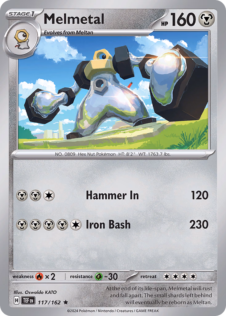Melmetal Pokemon card (117/162, Temporal Forces)