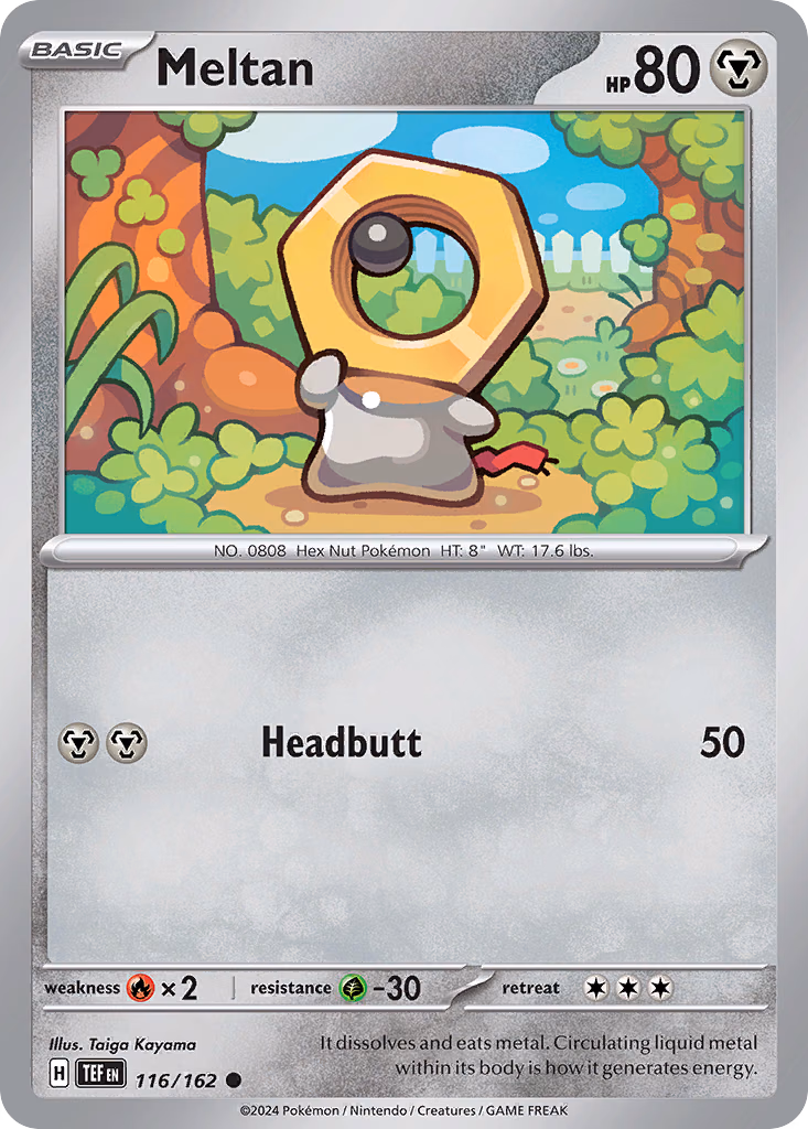 Meltan Pokemon card (116/162, Temporal Forces)