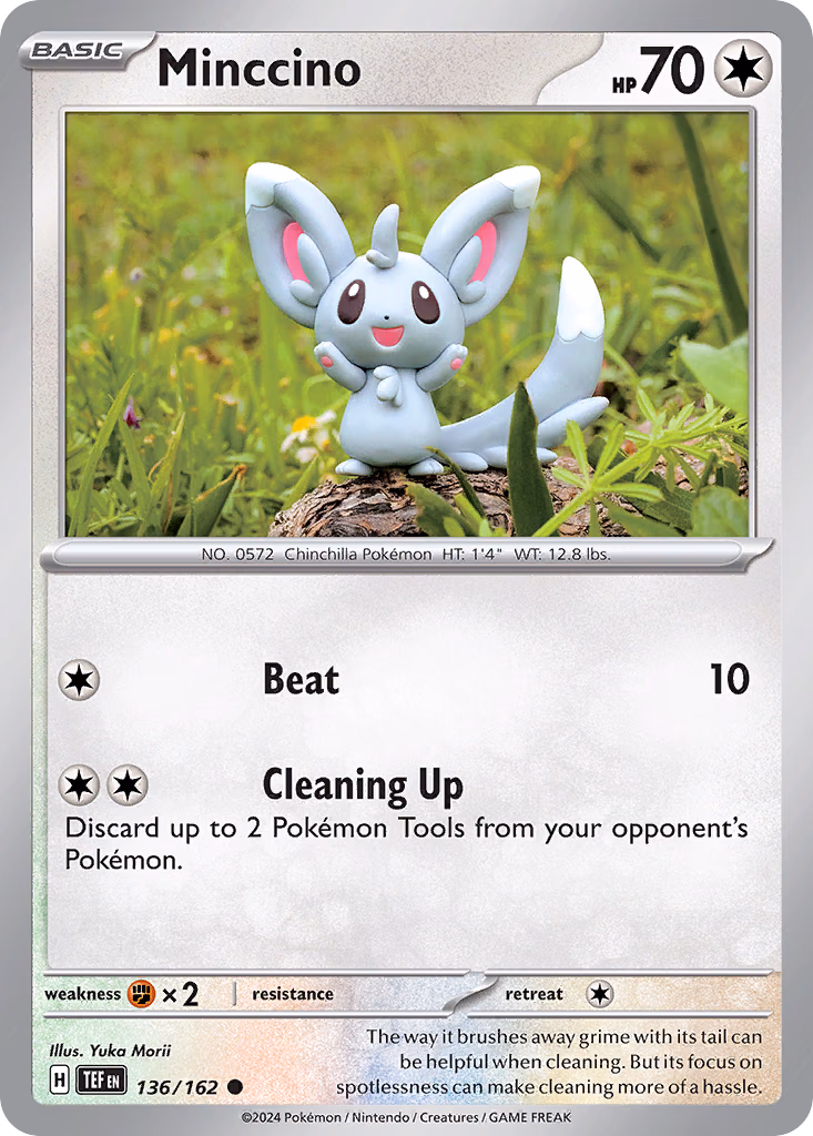 Minccino Pokemon card (136/162, Temporal Forces)