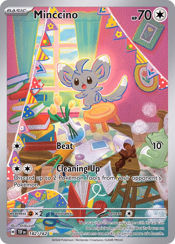 Minccino Pokemon card (182/162, Temporal Forces)