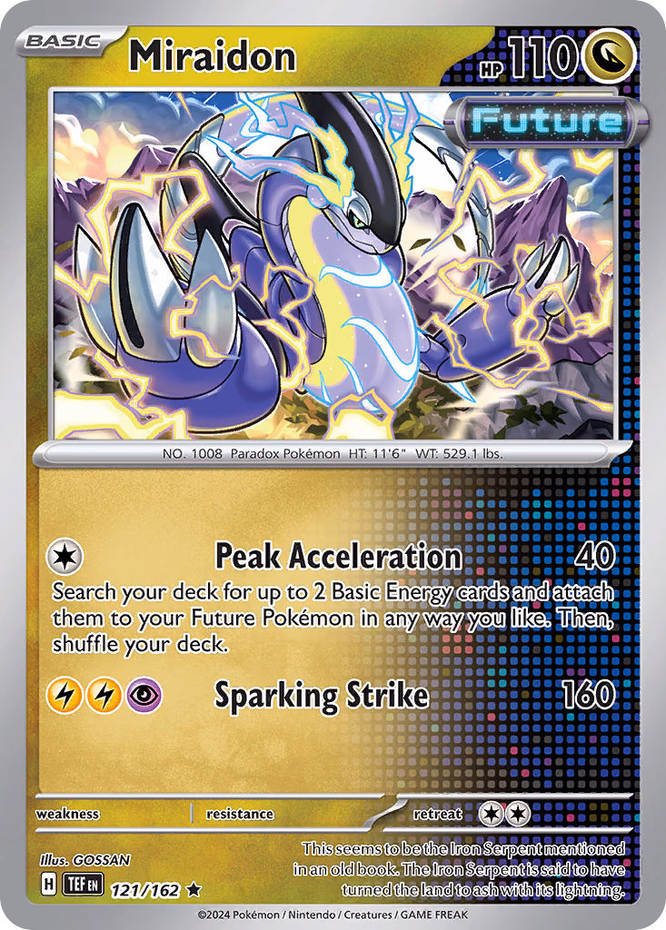 Miraidon Pokemon card (121/162, Temporal Forces)