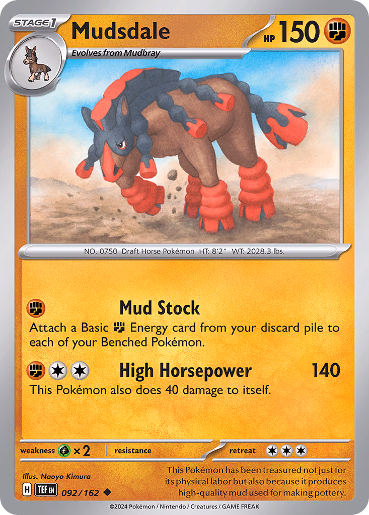 Mudsdale Pokemon card (092/162, Temporal Forces)