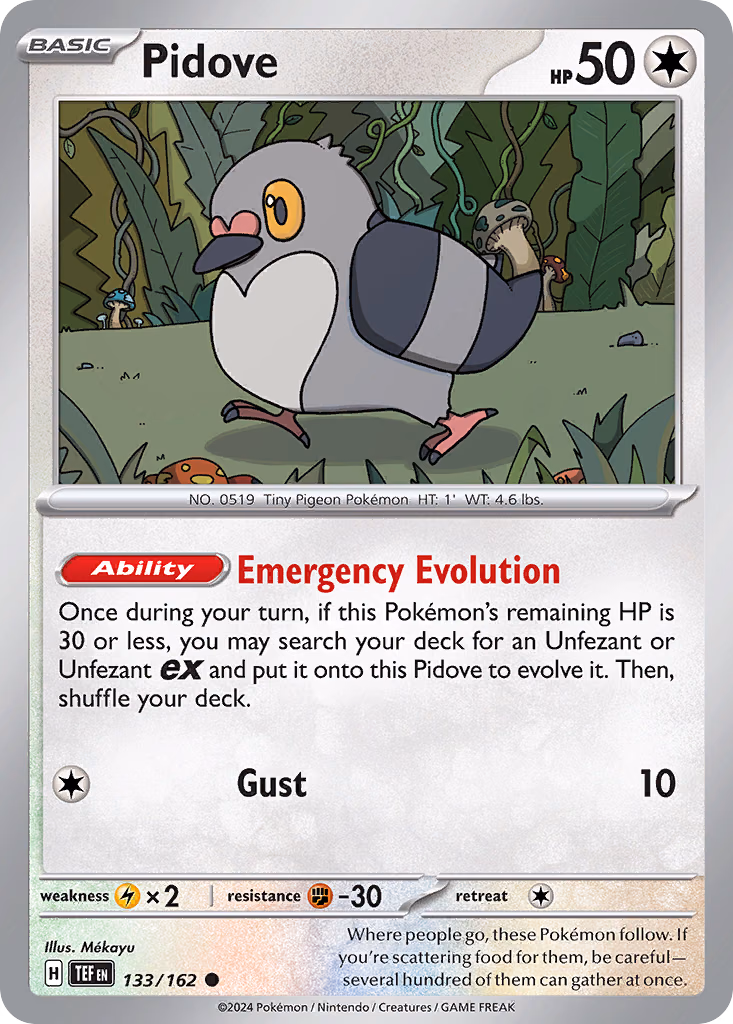 Pidove Pokemon card (133/162, Temporal Forces)