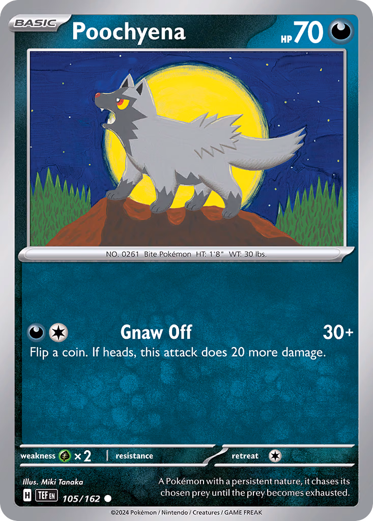 Poochyena Pokemon card (105/162, Temporal Forces)