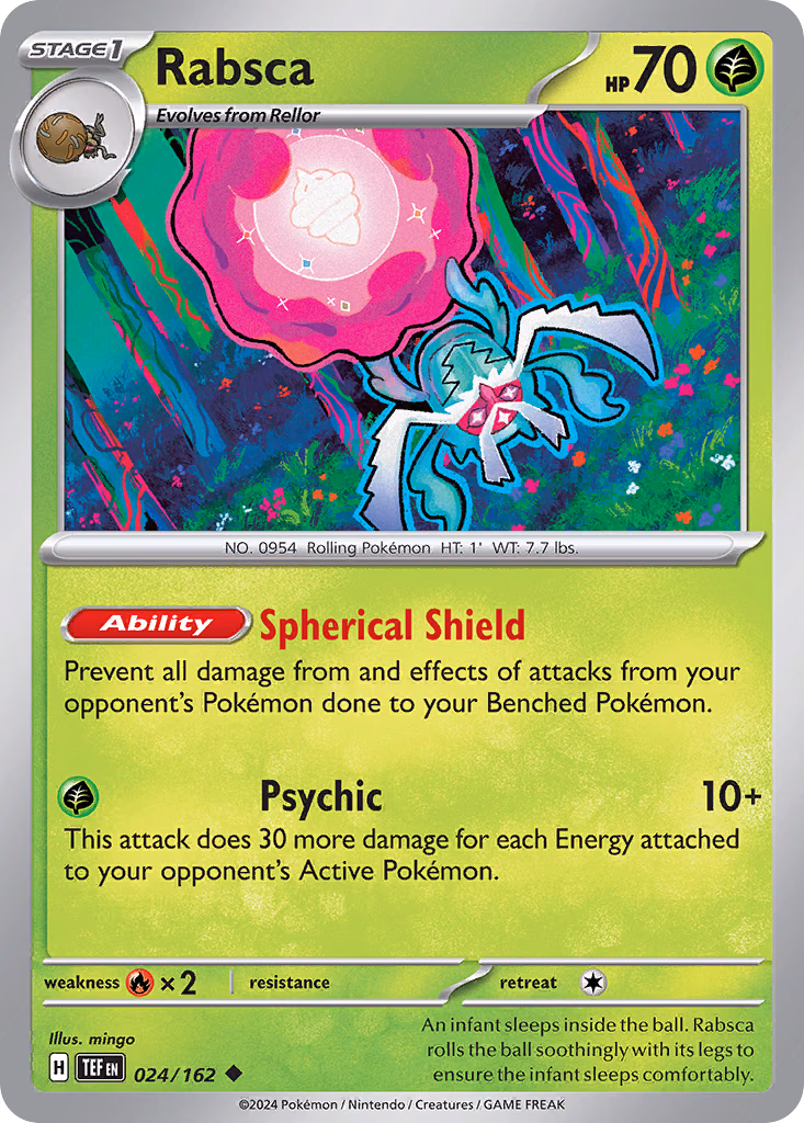 Rabsca Pokemon card (024/162, Temporal Forces)