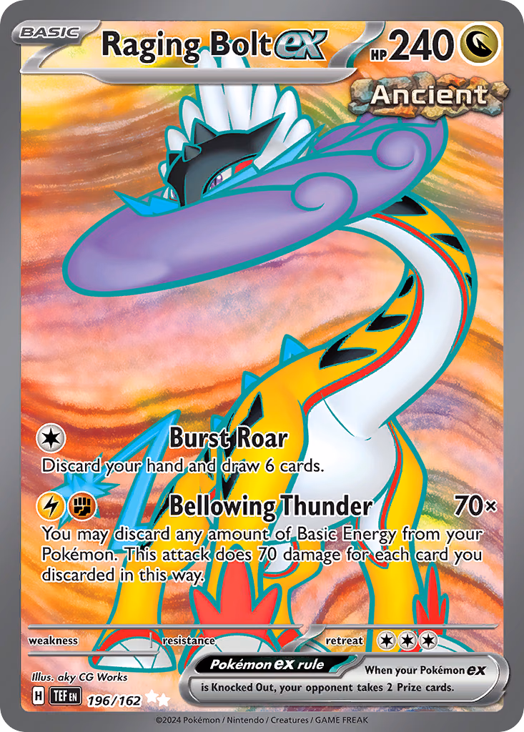 Raging Bolt ex Pokemon card (196/162, Temporal Forces)