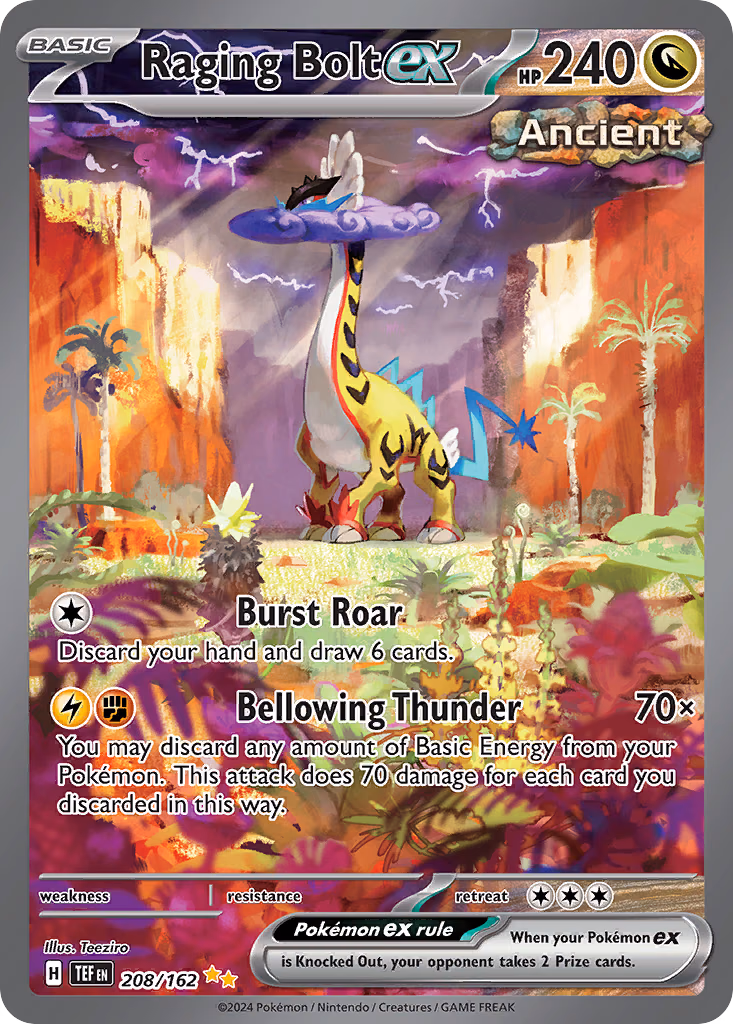 Raging Bolt ex Pokemon card (208/162, Temporal Forces)