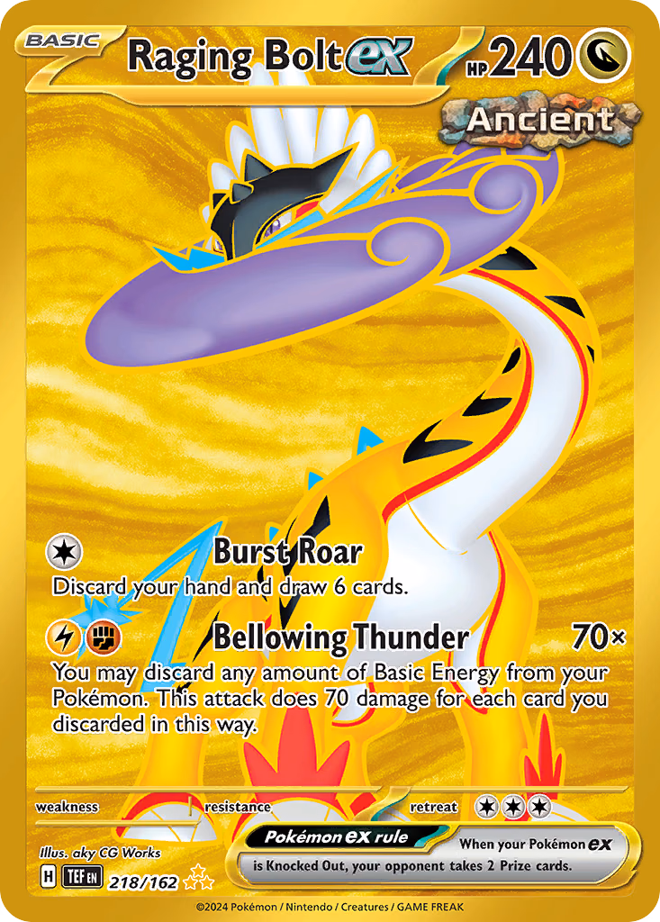 Raging Bolt ex Pokemon card (218/162, Temporal Forces)