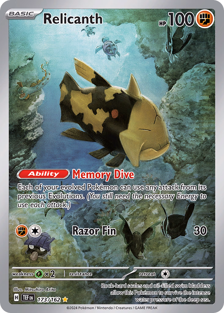 Relicanth Pokemon card (173/162, Temporal Forces)