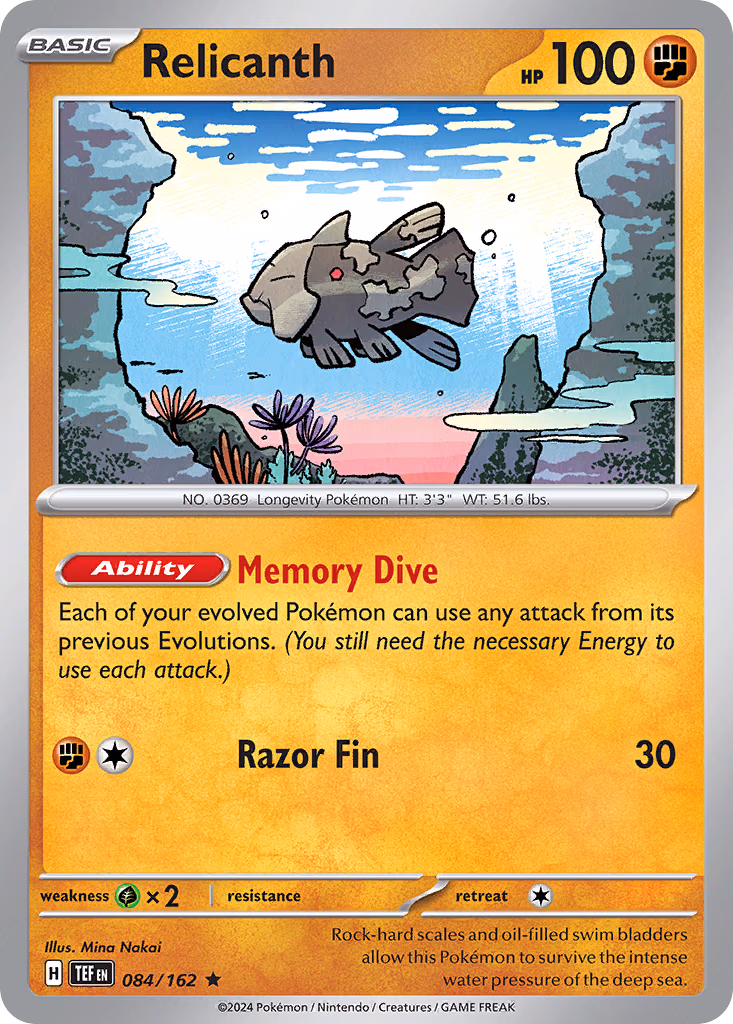 Relicanth Pokemon card (084/162, Temporal Forces)