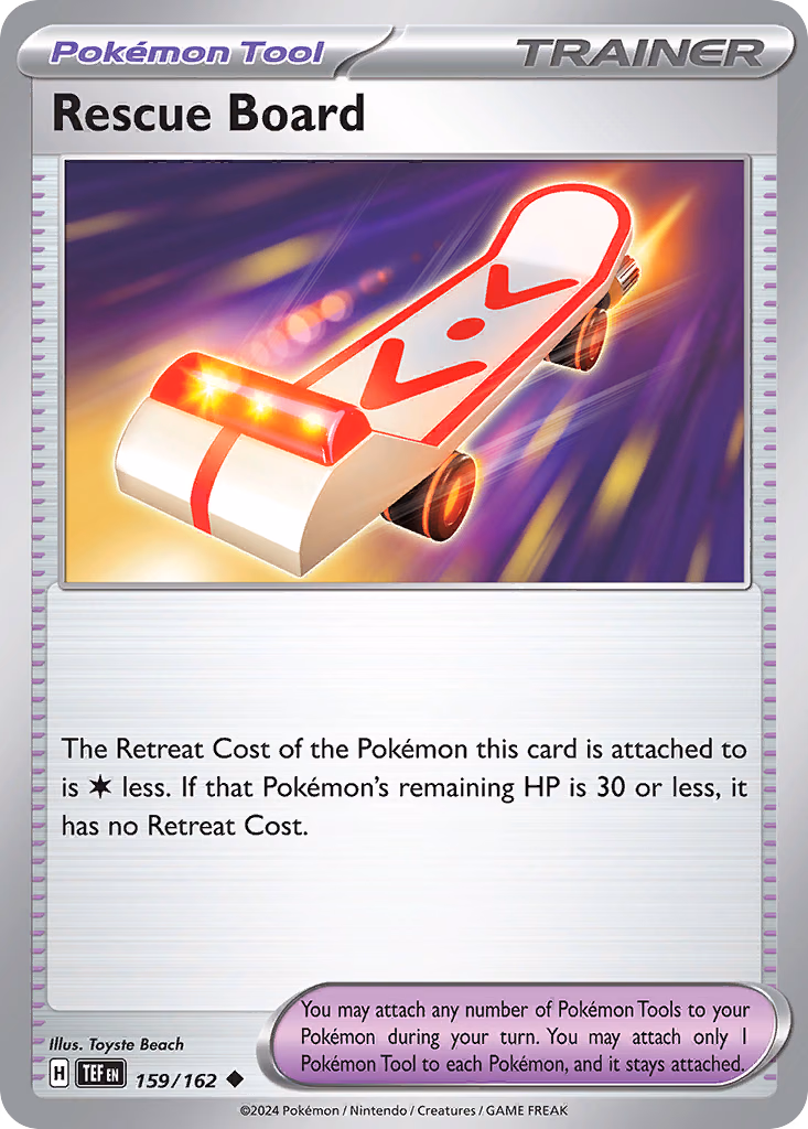 Rescue Board Pokemon card (159/162, Temporal Forces)