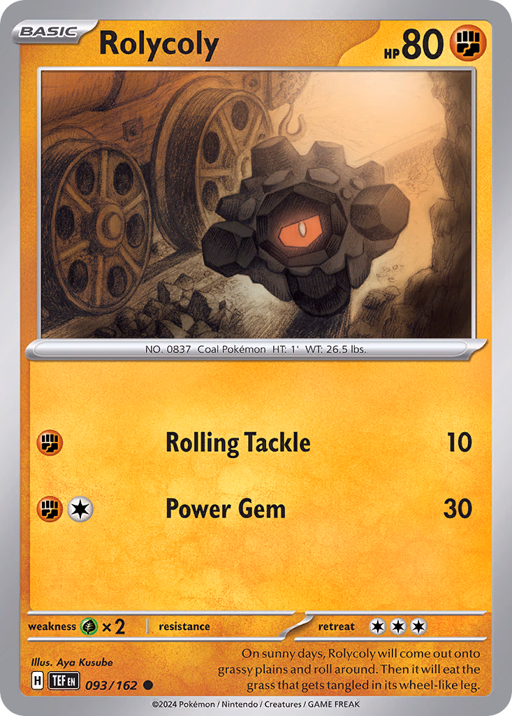 Rolycoly Pokemon card (093/162, Temporal Forces)