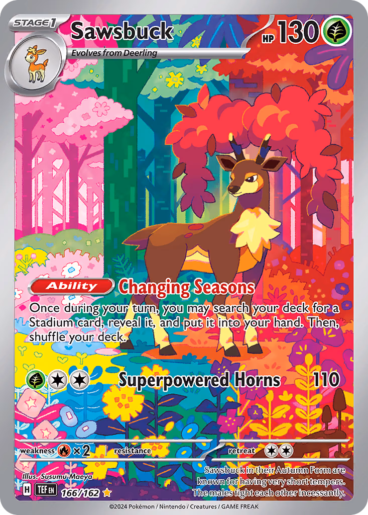 Sawsbuck Pokemon card (166/162, Temporal Forces)