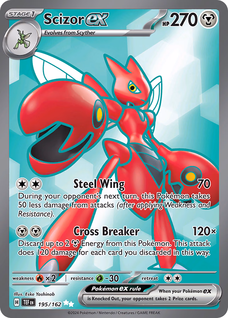 Scizor ex Pokemon card (195/162, Temporal Forces)