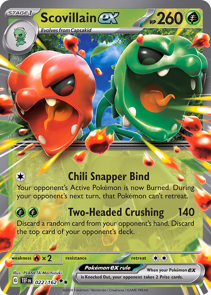 Scovillain ex Pokemon card (022/162, Temporal Forces)