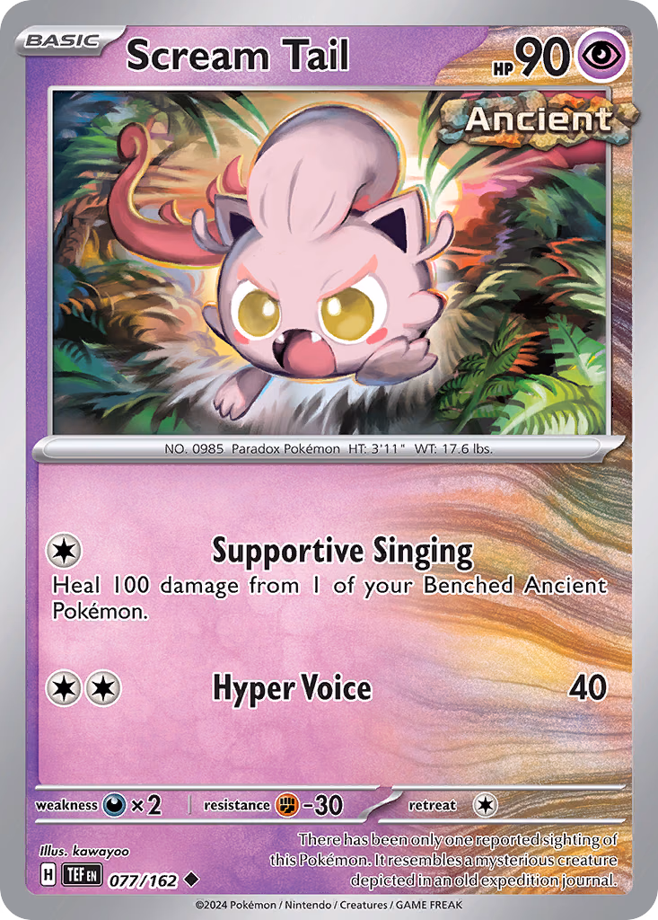 Scream Tail Pokemon card (077/162, Temporal Forces)