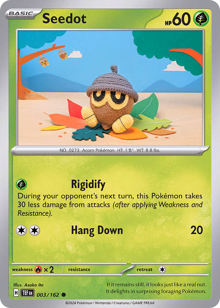 Seedot Pokemon card (003/162, Temporal Forces)