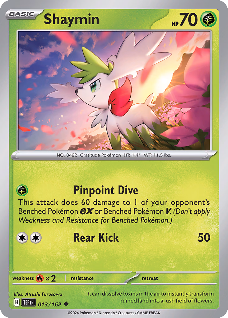 Shaymin Pokemon card (013/162, Temporal Forces)