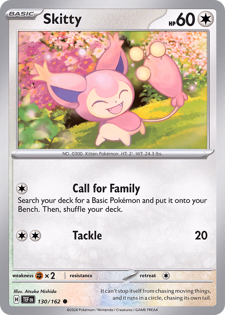 Skitty Pokemon card (130/162, Temporal Forces)