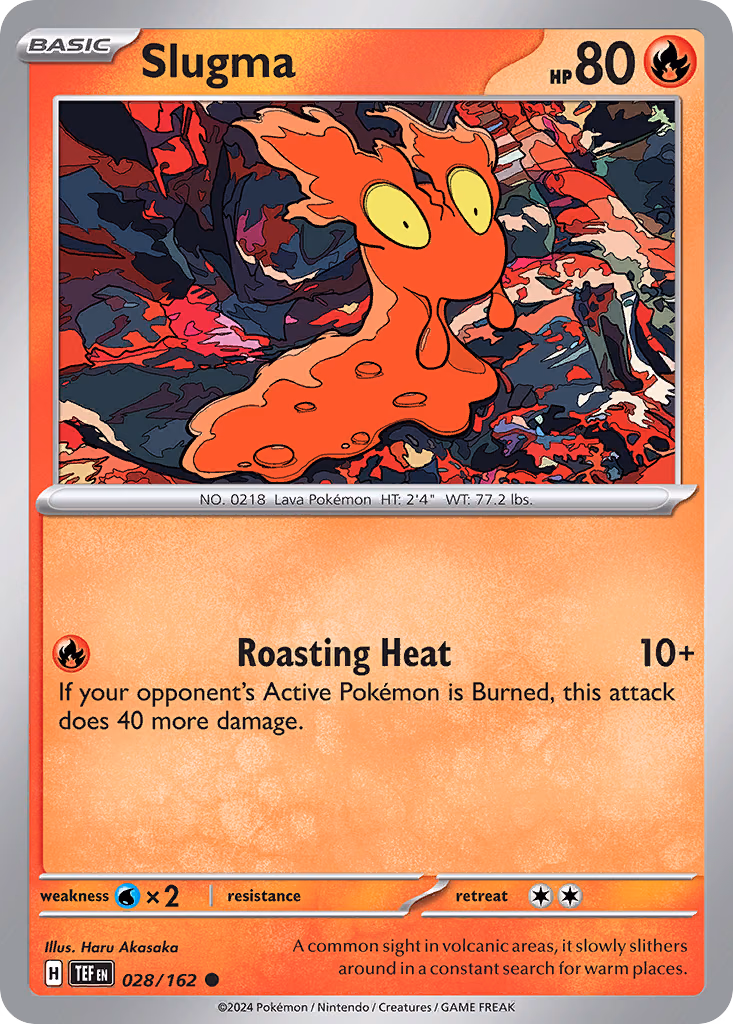 Slugma Pokemon card (028/162, Temporal Forces)