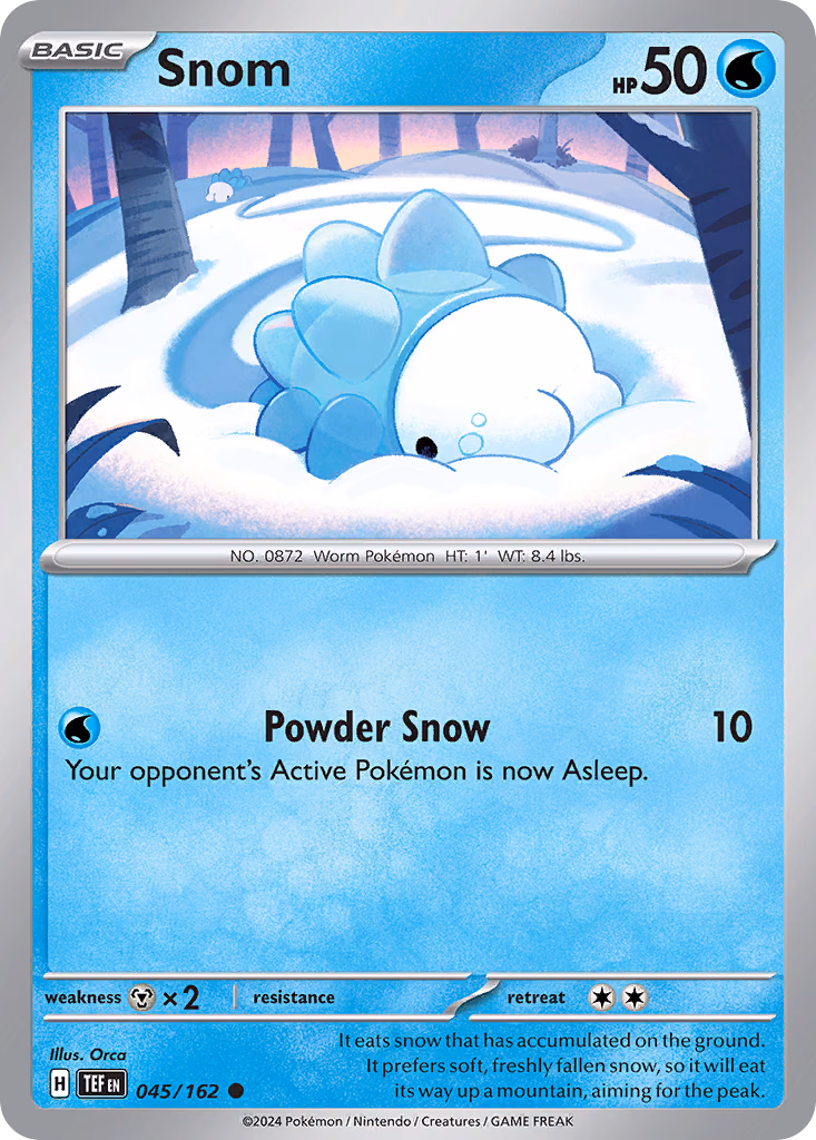 Snom Pokemon card (045/162, Temporal Forces)