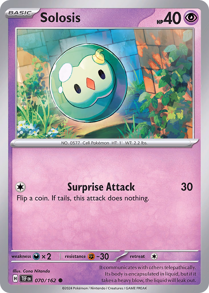 Solosis Pokemon card (070/162, Temporal Forces)