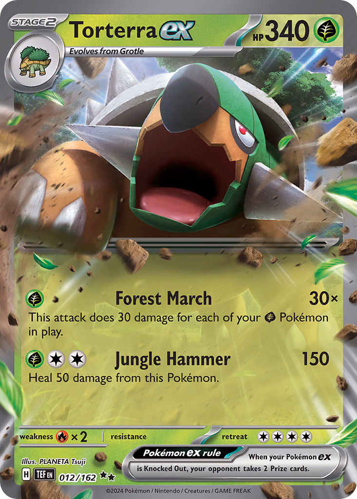 Torterra ex Pokemon card (012/162, Temporal Forces)