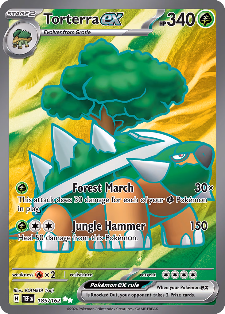 Torterra ex Pokemon card (185/162, Temporal Forces)