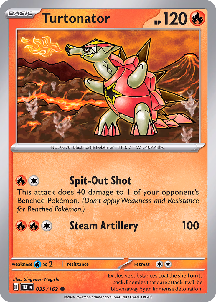 Turtonator Pokemon card (035/162, Temporal Forces)