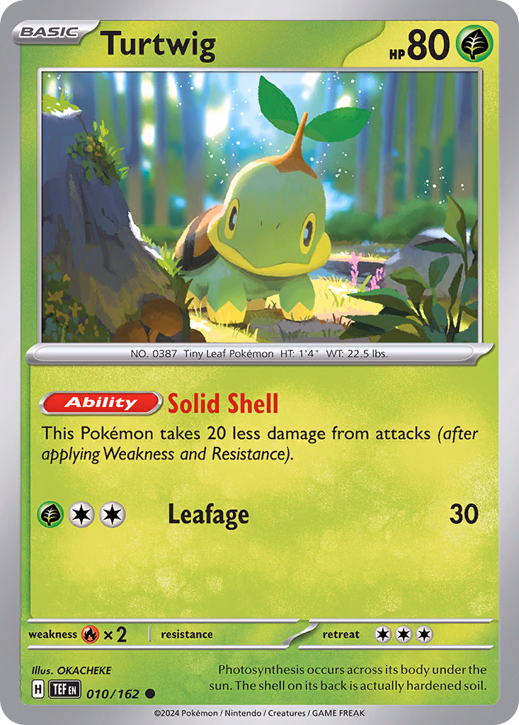 Turtwig Pokemon card (010/162, Temporal Forces)