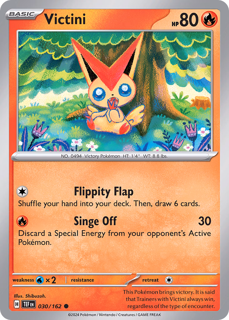 Victini Pokemon card (030/162, Temporal Forces)