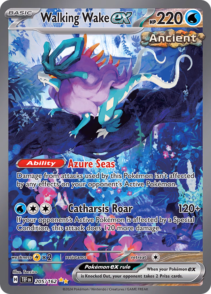 Walking Wake ex Pokemon card (205/162, Temporal Forces)