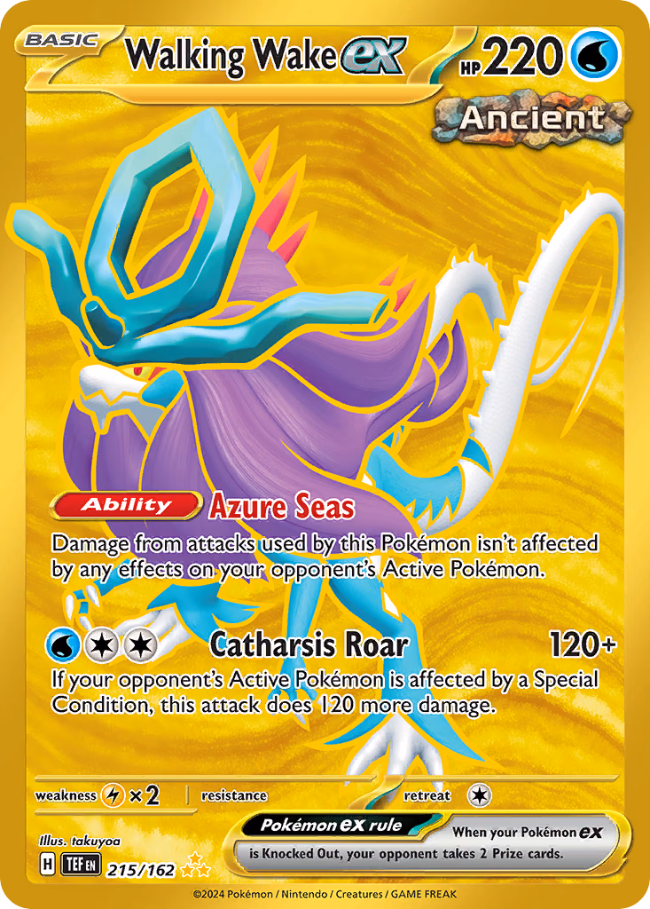 Walking Wake ex Pokemon card (215/162, Temporal Forces)