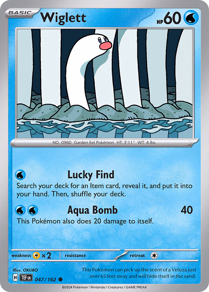 Wiglett Pokemon card (047/162, Temporal Forces)